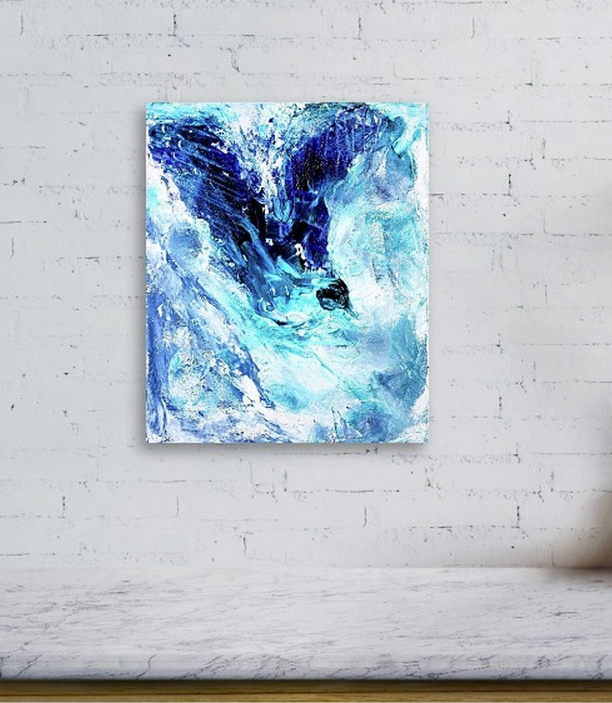 Wall view of Abstract, bird in flight, acrylic painting on canvas