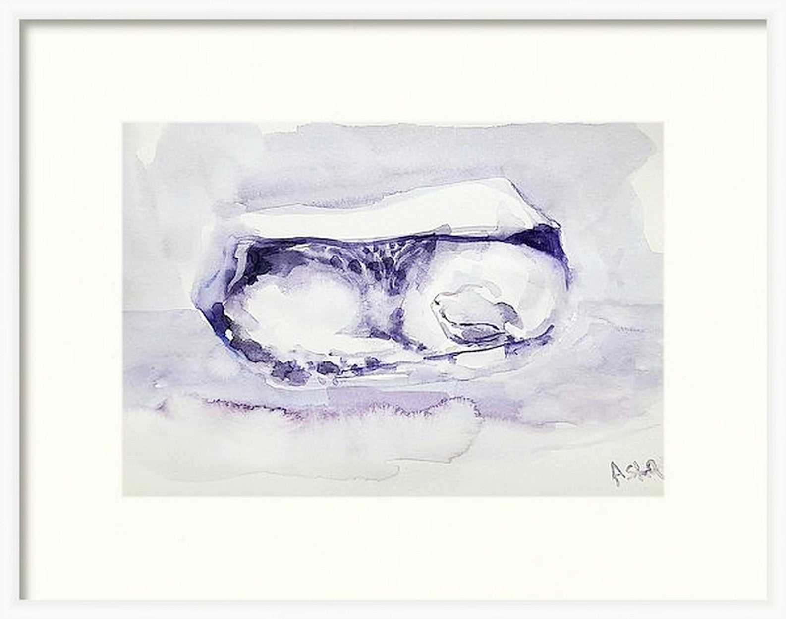 Virtual frame Sleeping cat, sleeping in the shopping bag, watercolor painting