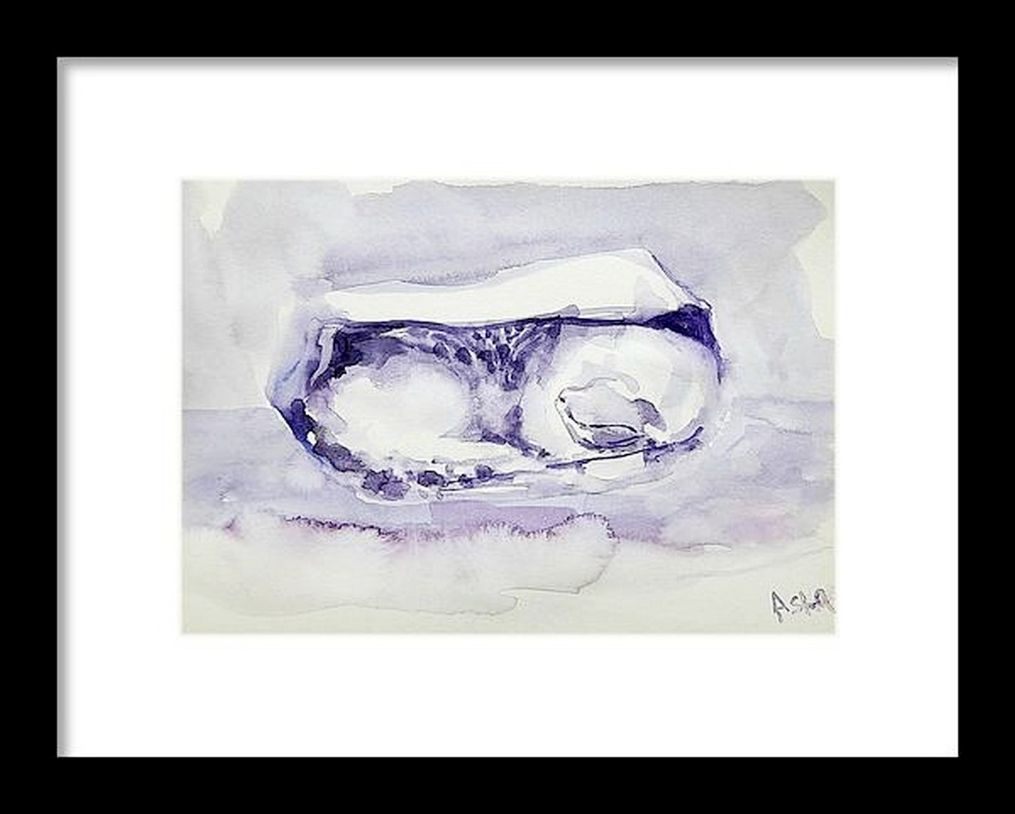 Virtual frame,Sleeping cat, sleeping in the shopping bag, watercolor painting