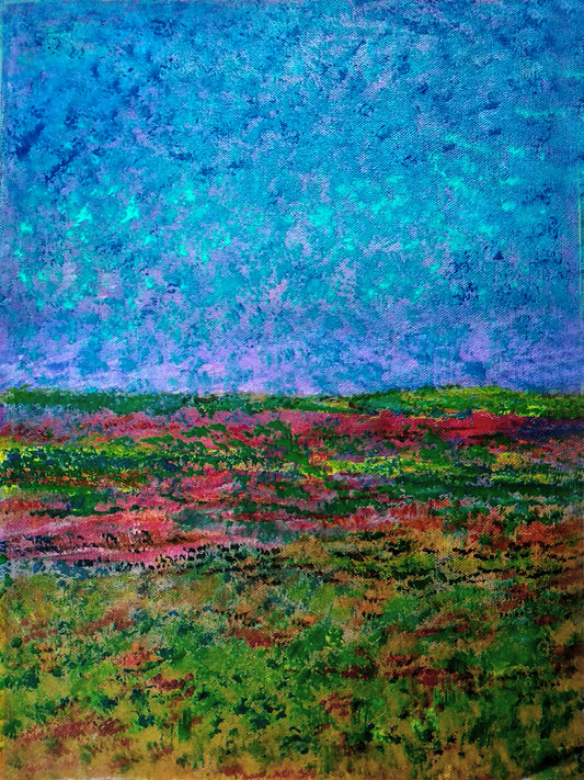 Spring Meadow Vibrant Abstract Painting- Acrylic on canvas board