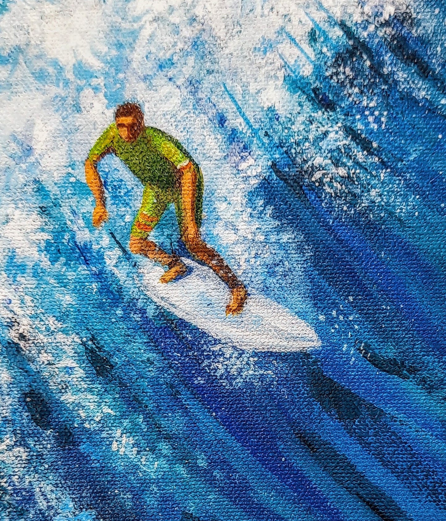close-up surfer riding the ocean waves 