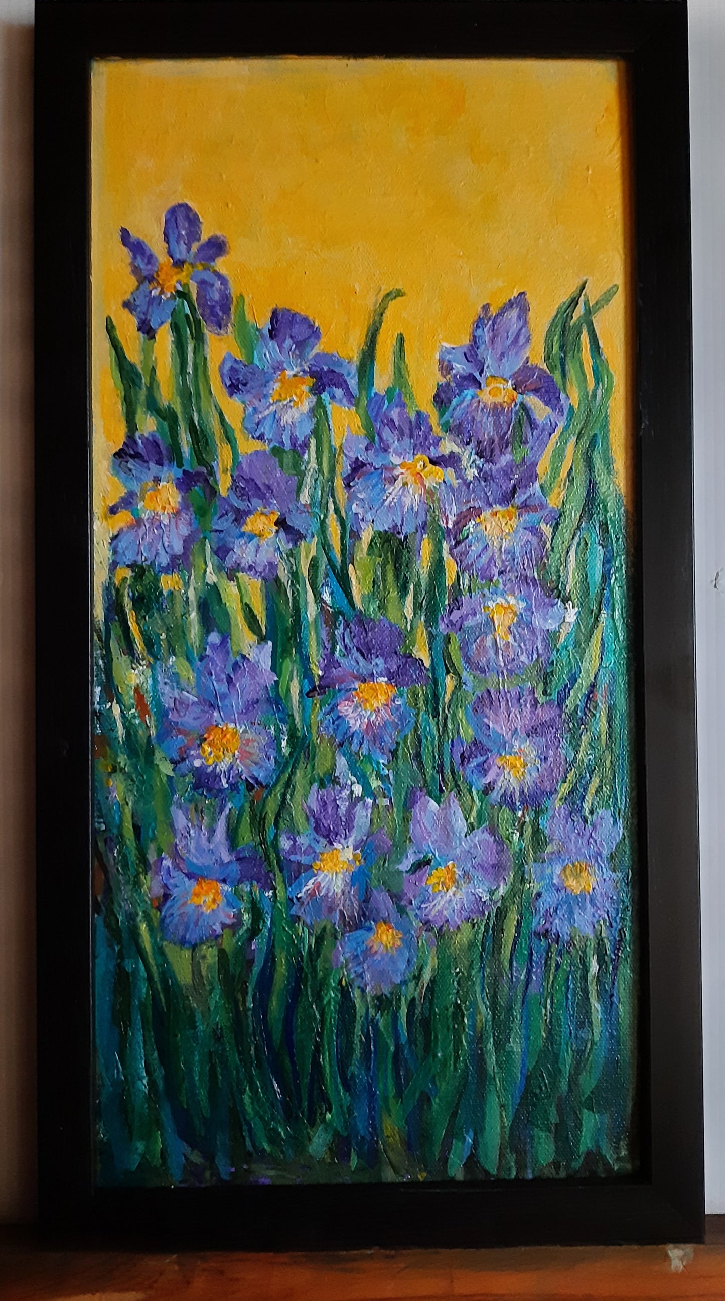 Framed painting of iris