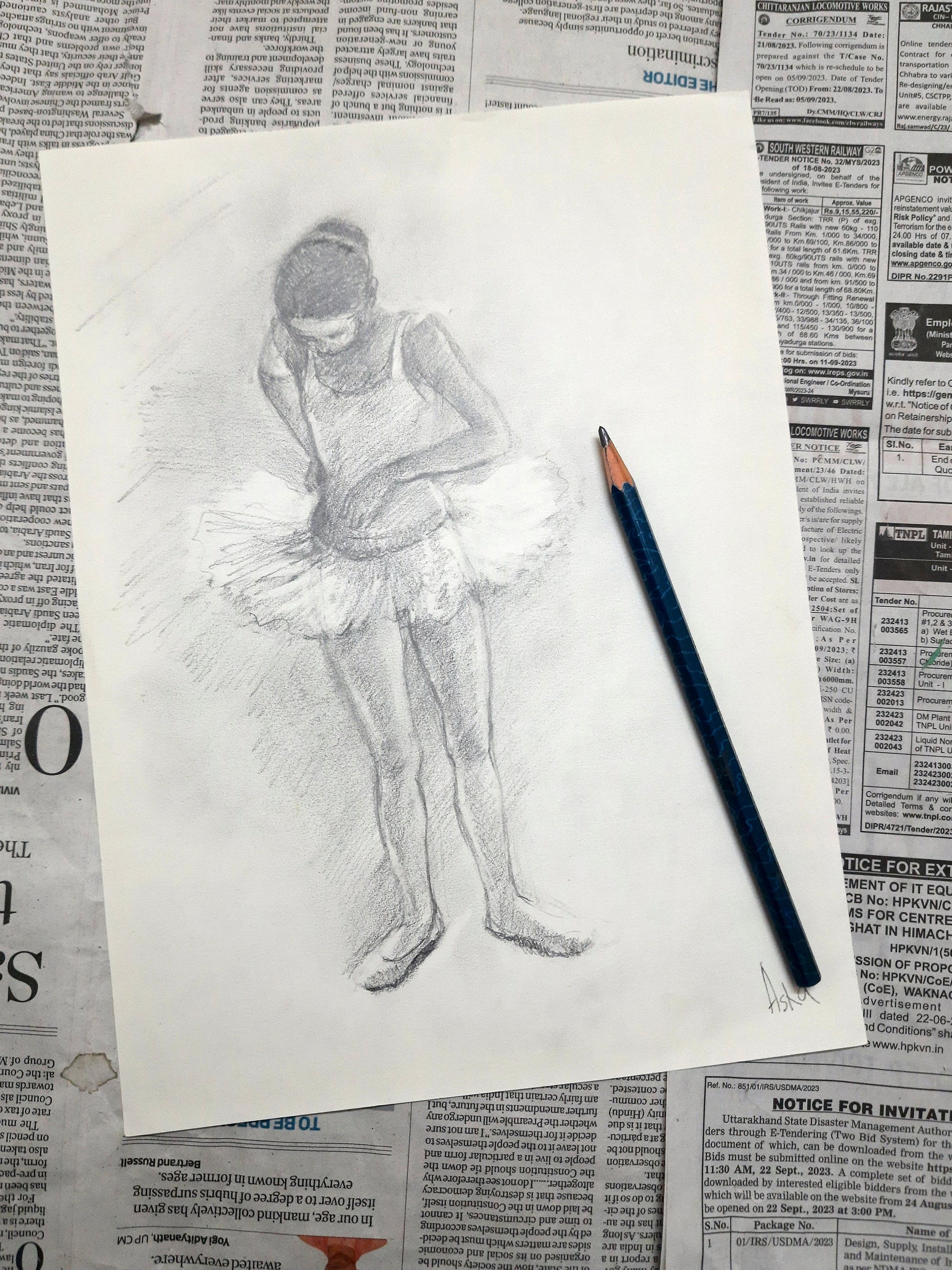 Ballerina Backstage Sketch work in progress