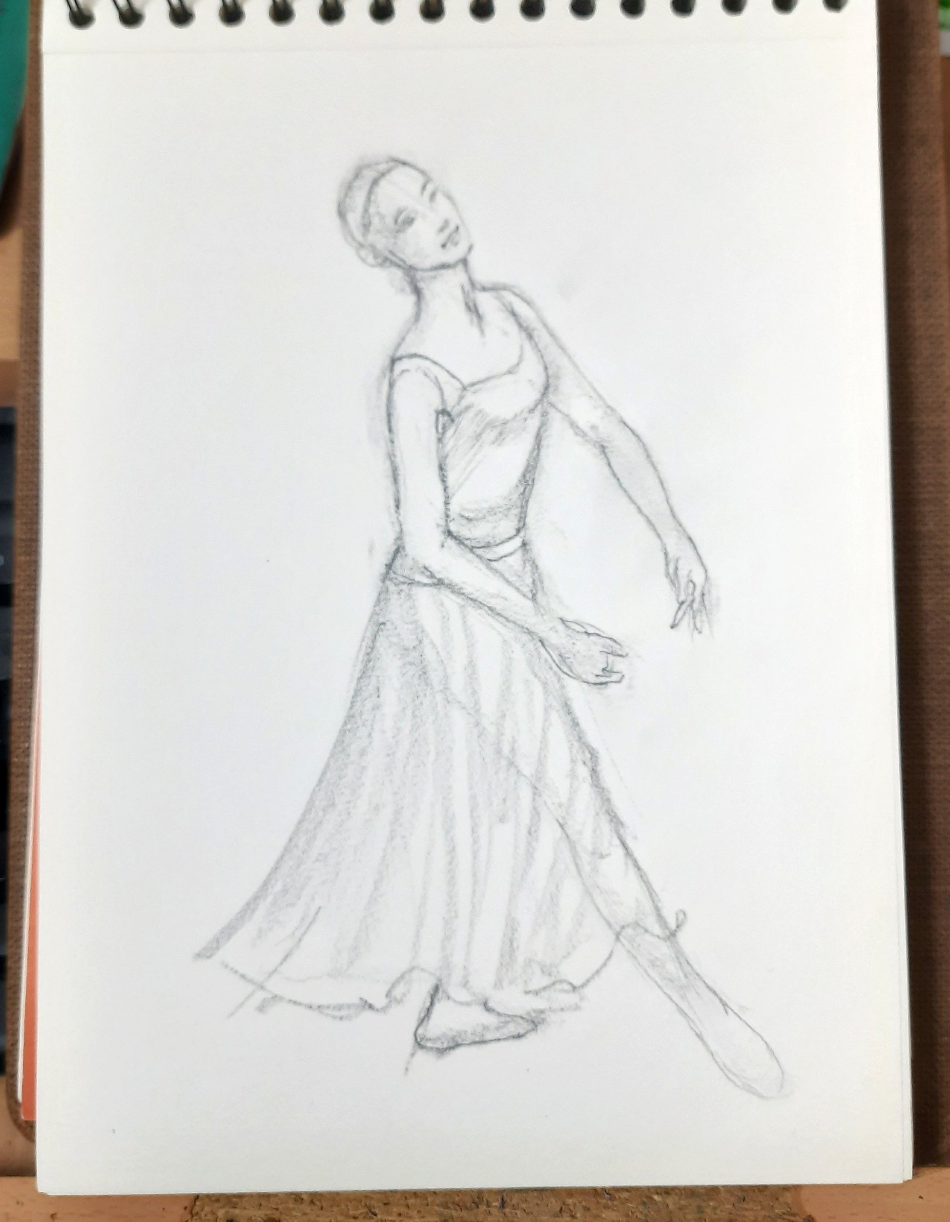 Ballerina pencil drawing  work in progress